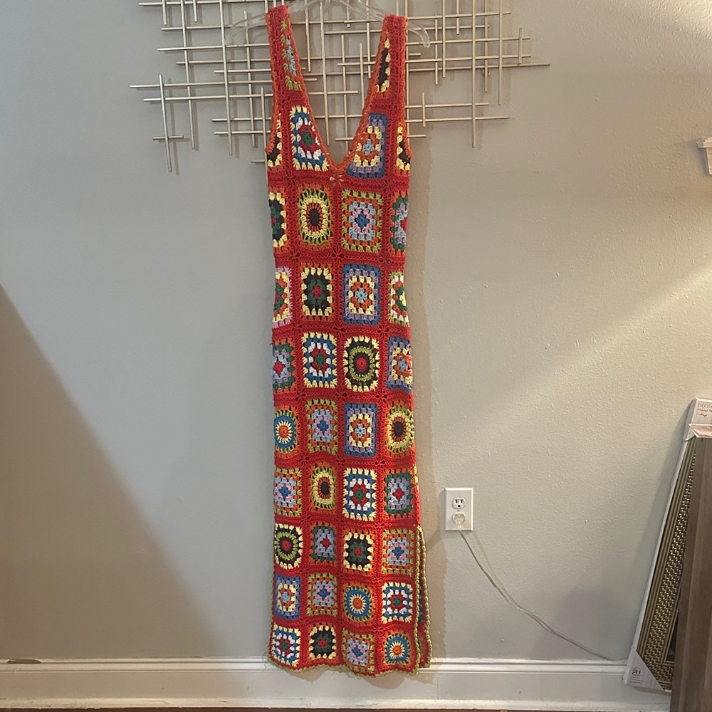 Colorful Crochet Maxi Dress